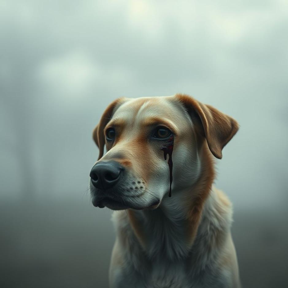 Dream : Blood coming out of a dog's eye in a dream
