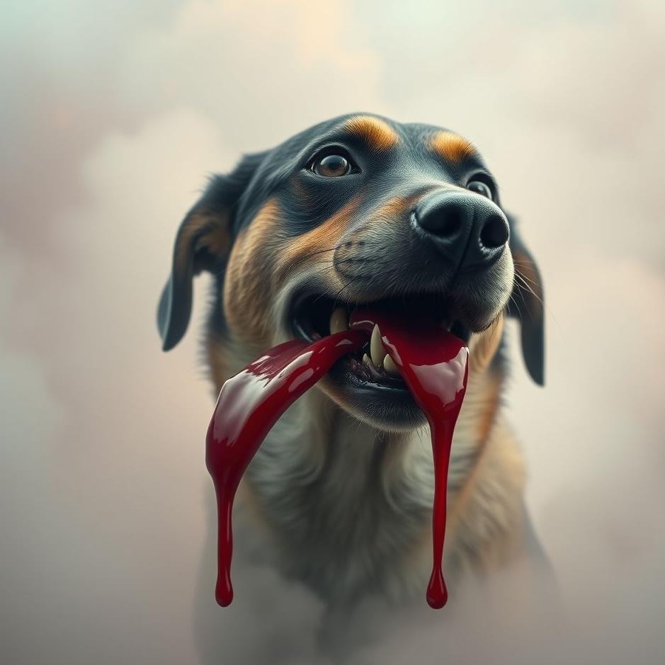 Dream : Blood coming out of a dog's mouth in a dream
