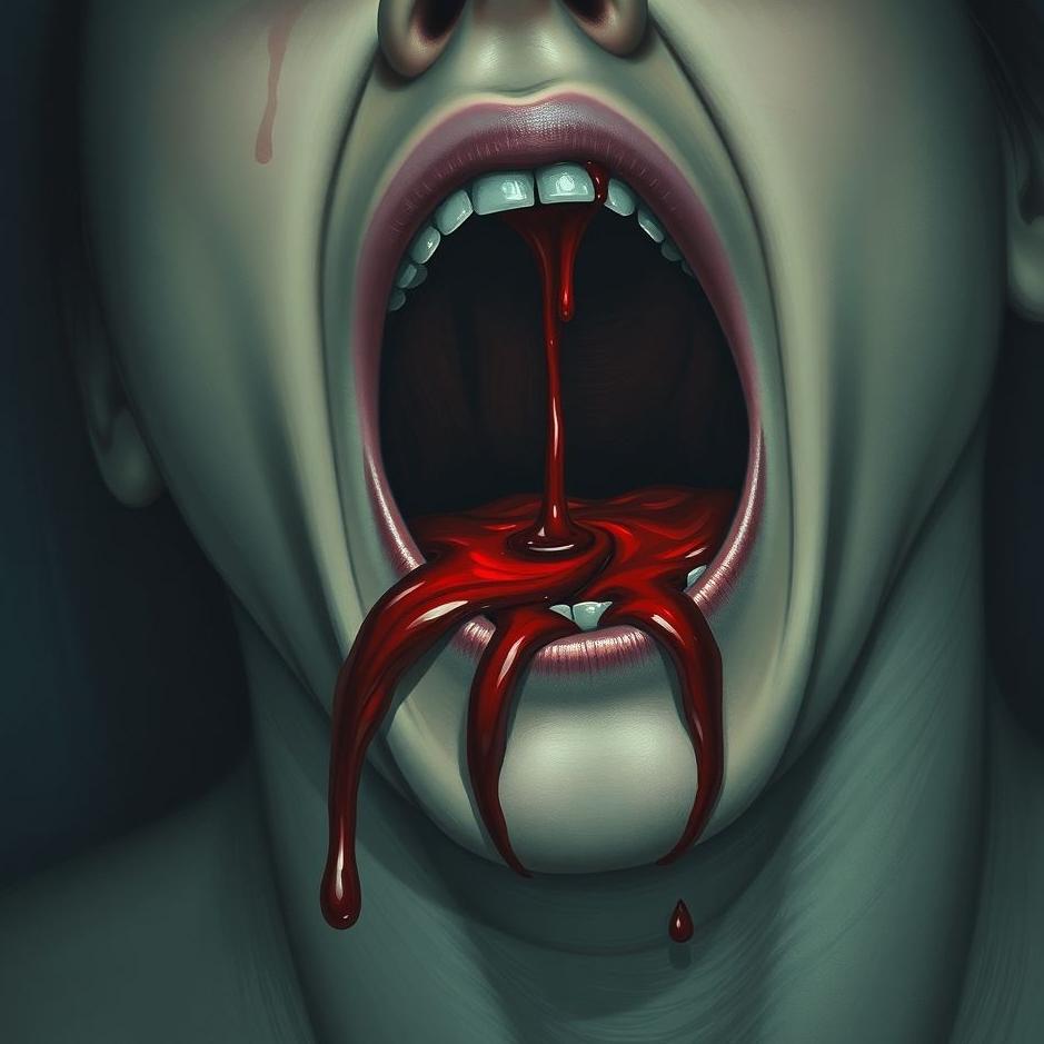 Dream : Blood coming out of the throat in a dream