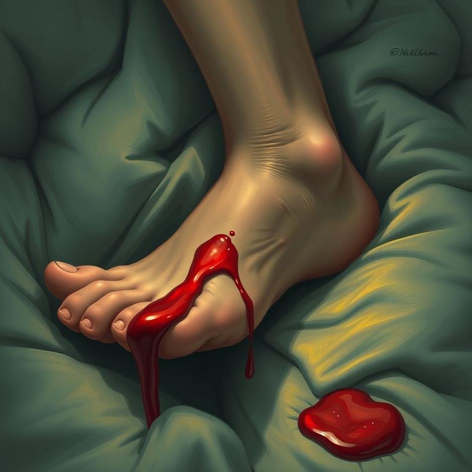 Dream : Blood flowing from your own foot in a dream