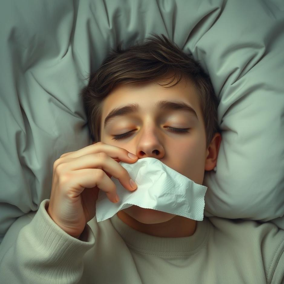 Dream : Blowing nose into a napkin in a dream