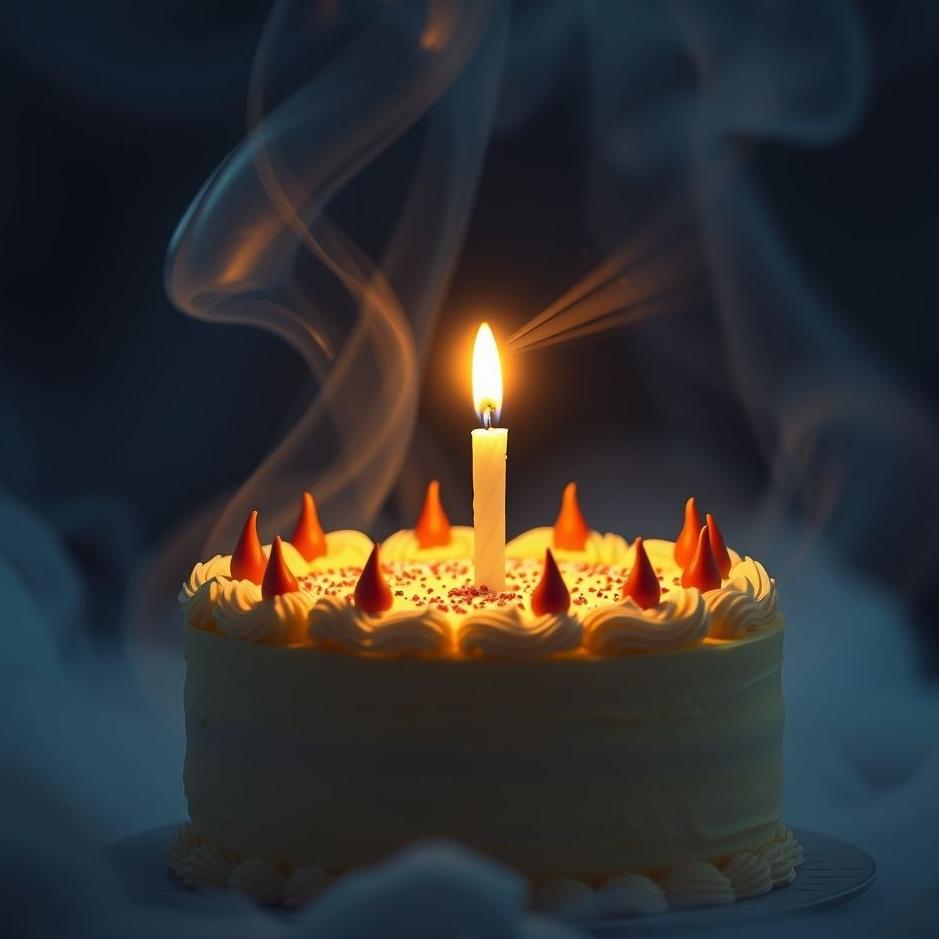 Dream : Blowing out a cake candle in a dream