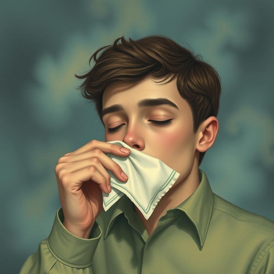 Dream : Blowing your nose into a handkerchief in a dream