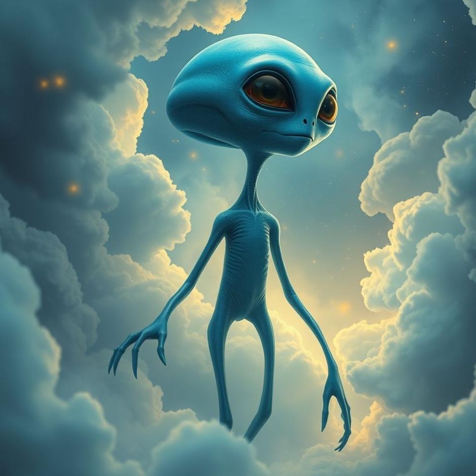 Dream : Blue alien in a dream