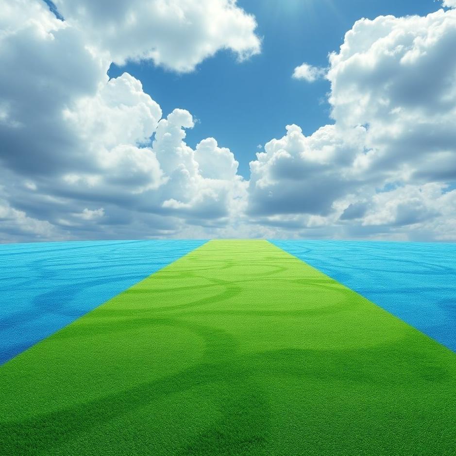 Dream : Blue and green carpet in a dream