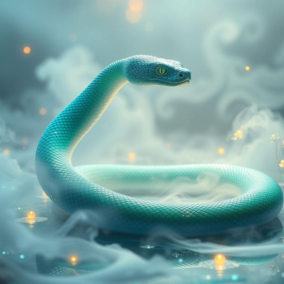 Dream : Blue and green snake in a dream