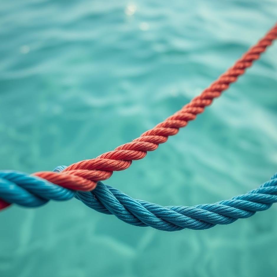 Dream : Blue and red rope in a dream