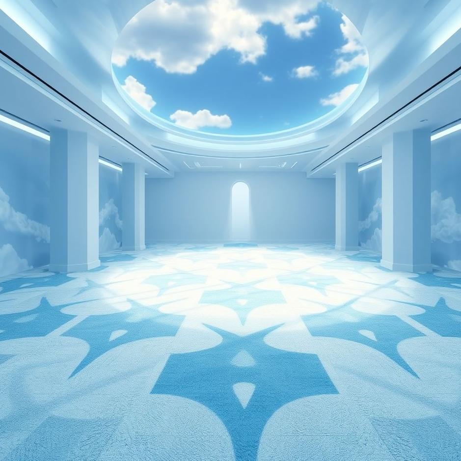 Dream : Blue and white carpet in a dream