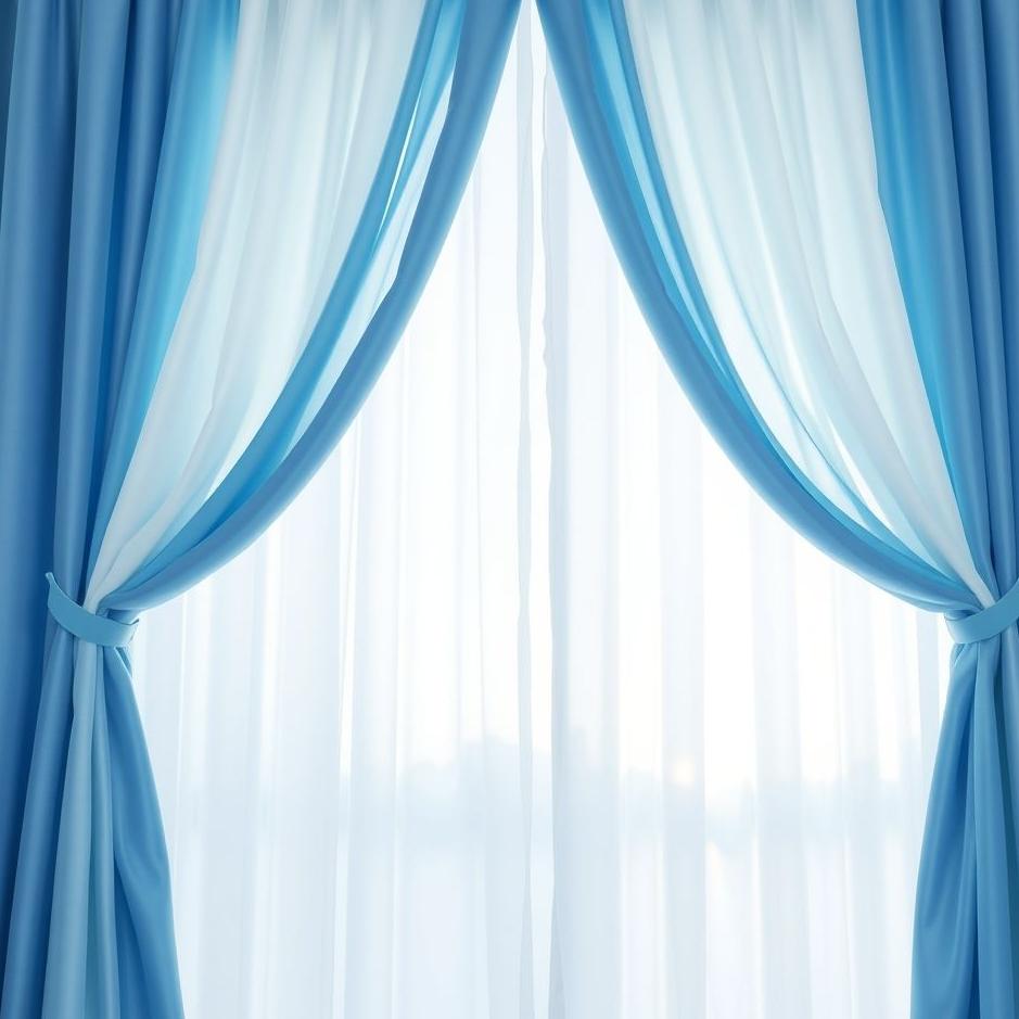 Dream : Blue and white curtain in a dream