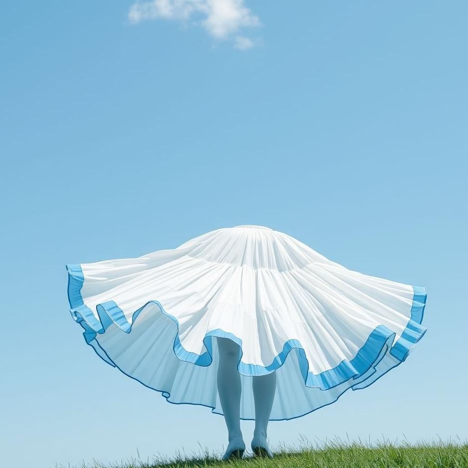 Dream : Blue and white skirt in a dream