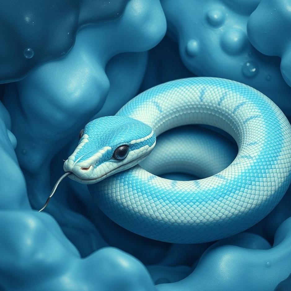 Dream : Blue and white snake in a dream