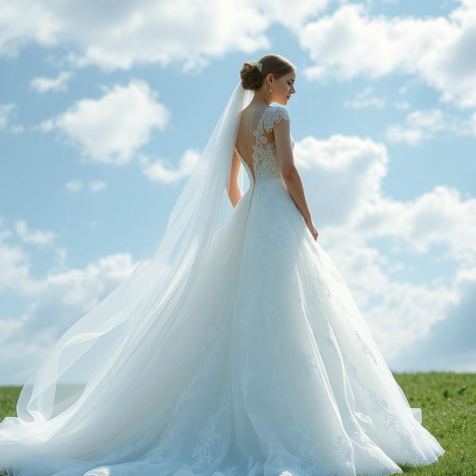 Dream : Blue and white wedding dress in a dream
