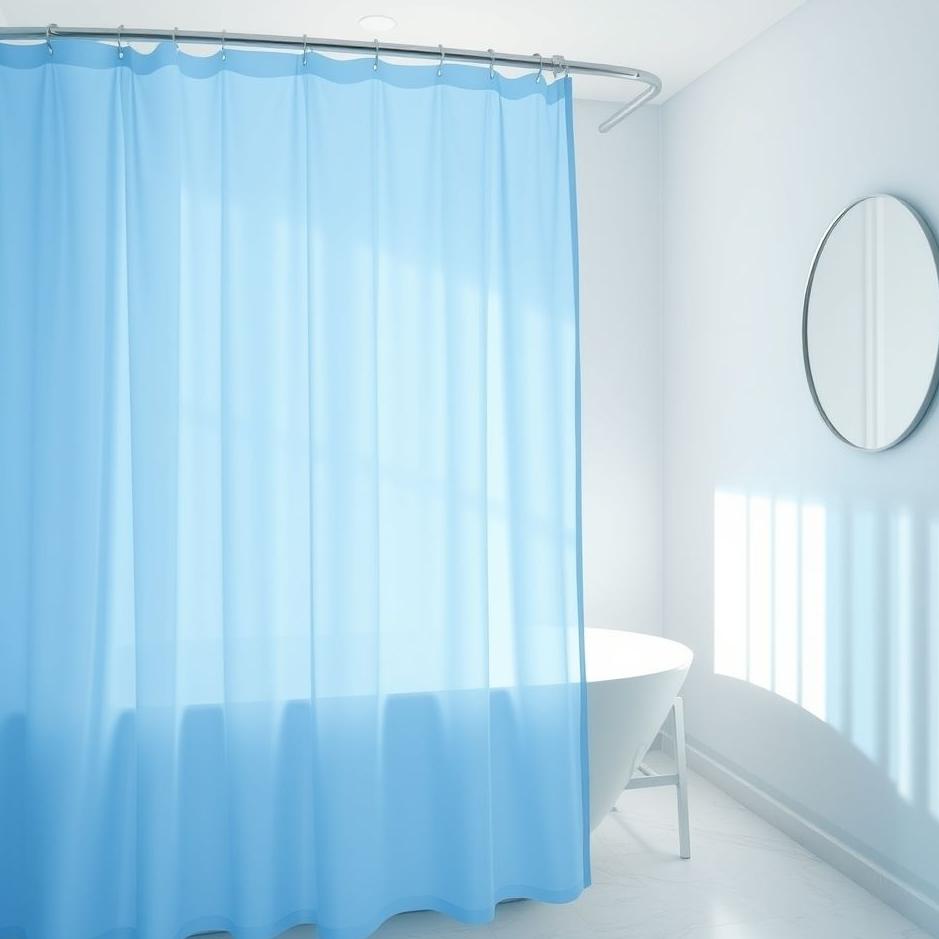 Dream : Blue bathroom curtain in a dream