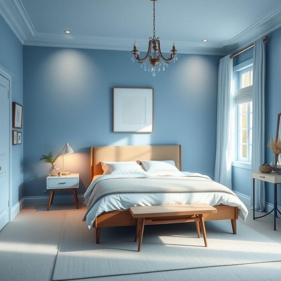Dream : Blue bedroom in a dream