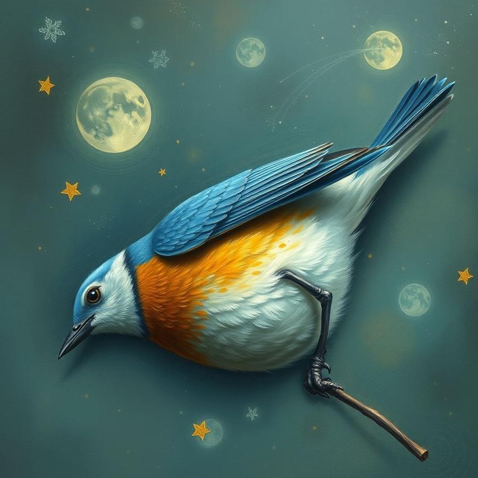 Dream : Blue bird dying in a dream
