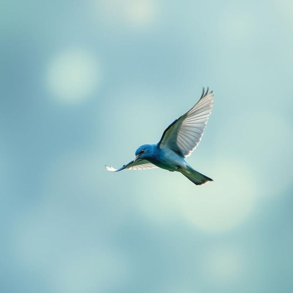Dream : Blue bird flying in a dream