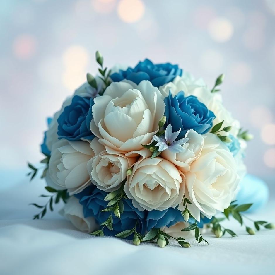 Dream : Blue bridal bouquet in a dream