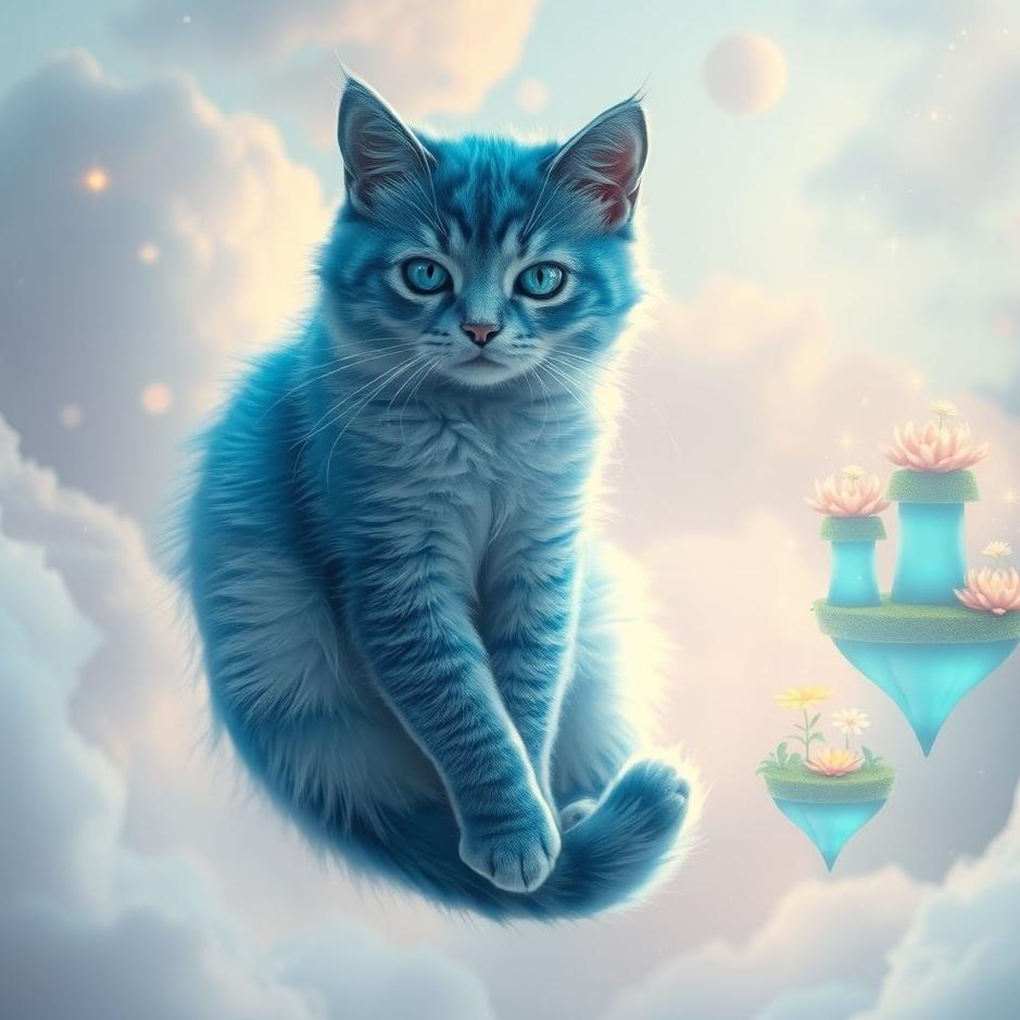 Dream : Blue cat in a dream