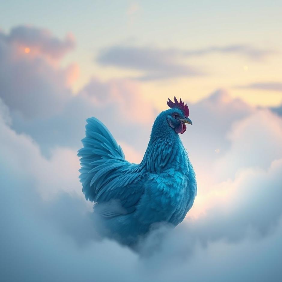Dream : Blue chicken in a dream