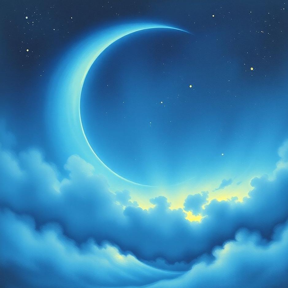 Dream : Blue crescent in a dream