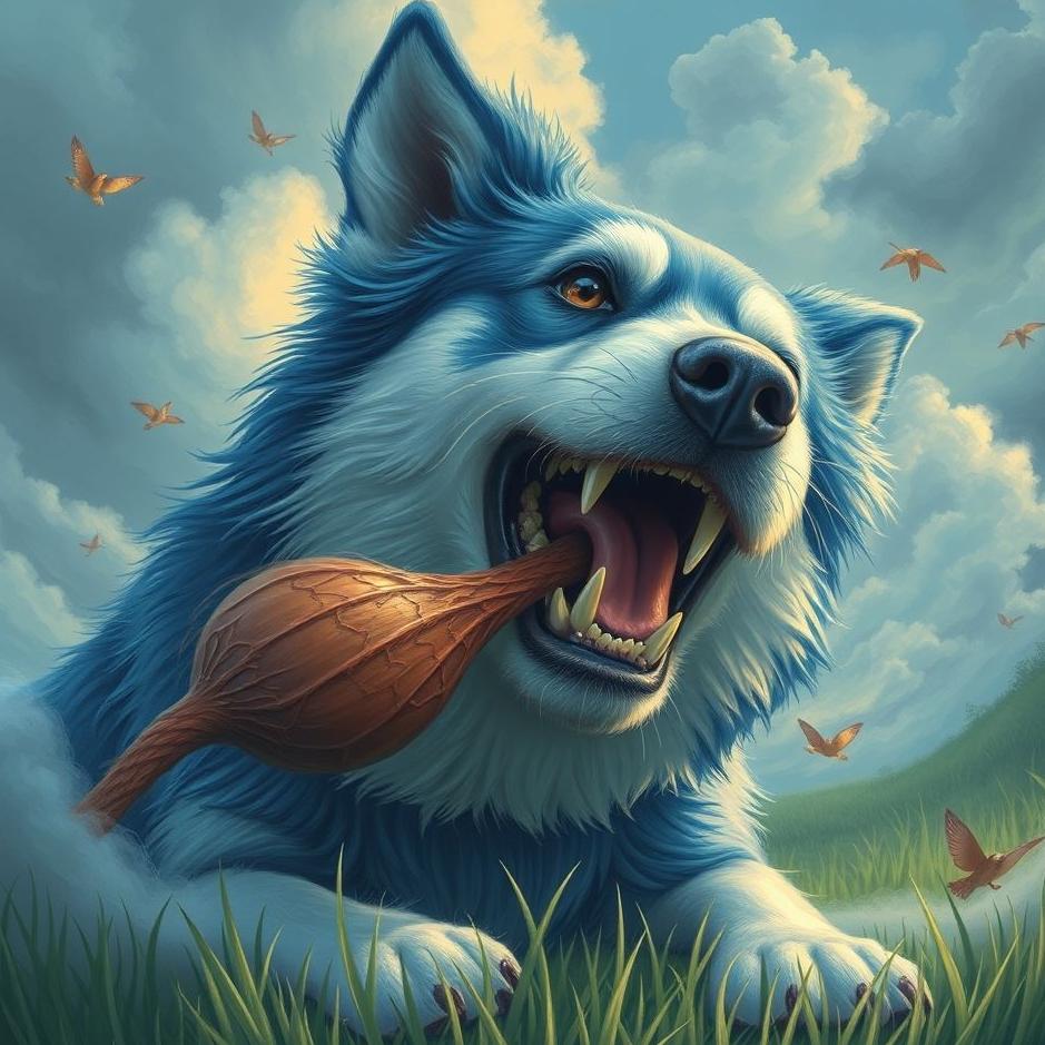 Dream : Blue dog bite in a dream