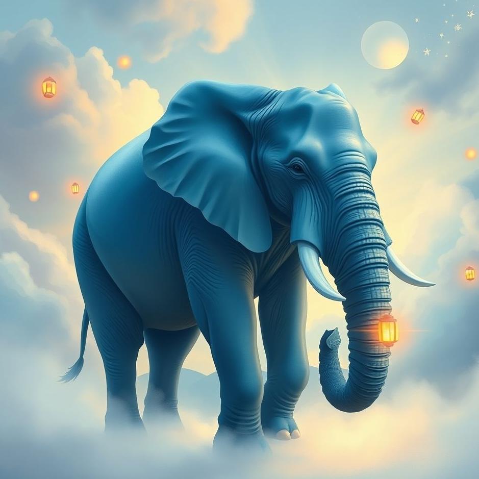Dream : Blue elephant in a dream