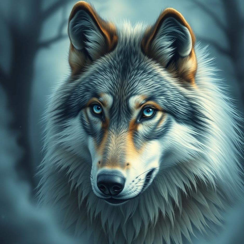 Dream : Blue-eyed wolf in a dream