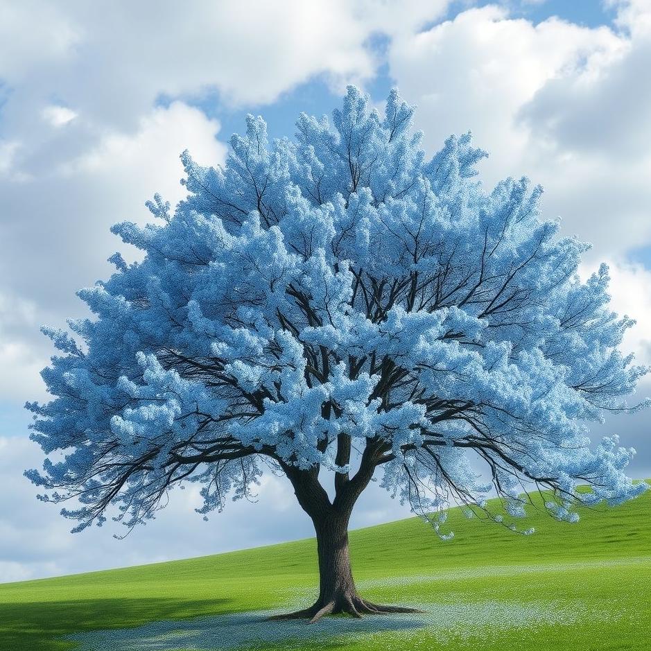 Dream : Blue flowered tree in a dream