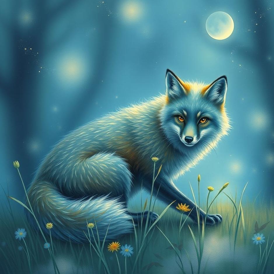 Dream : Blue fox in a dream