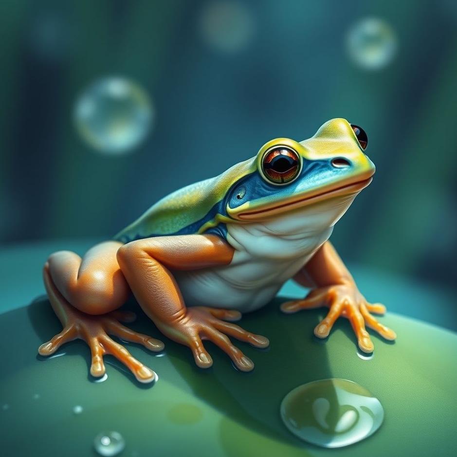 Dream : Blue frog in a dream