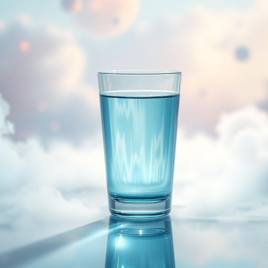 Dream : Blue glass of water in a dream
