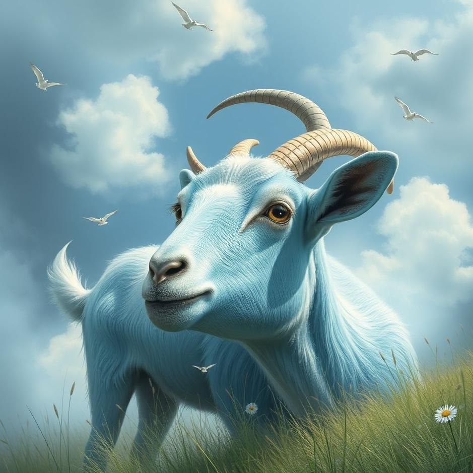Dream : Blue goat in a dream