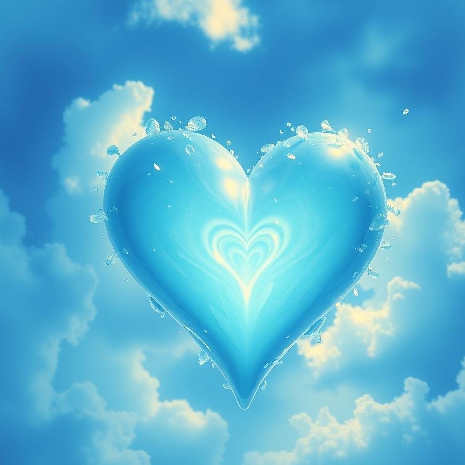 Dream : Blue heart in a dream