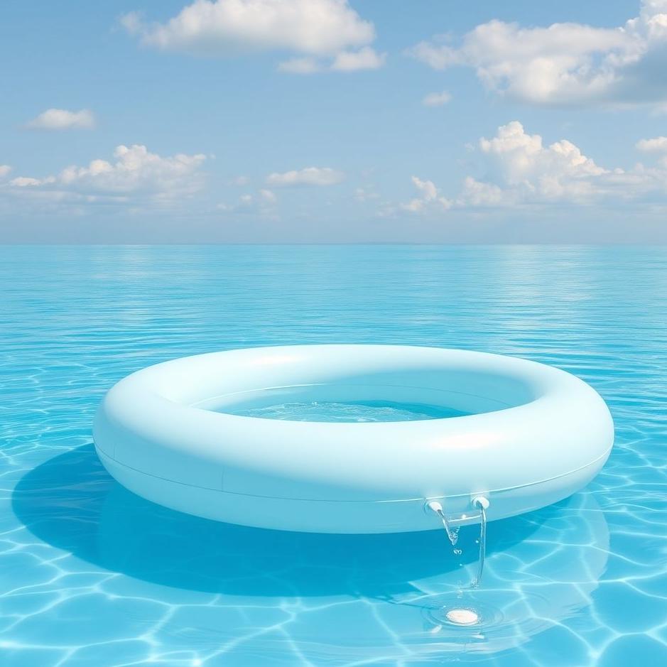 Dream : Blue inflatable pool in a dream