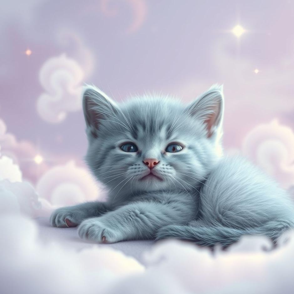 Dream : Blue kitten in a dream