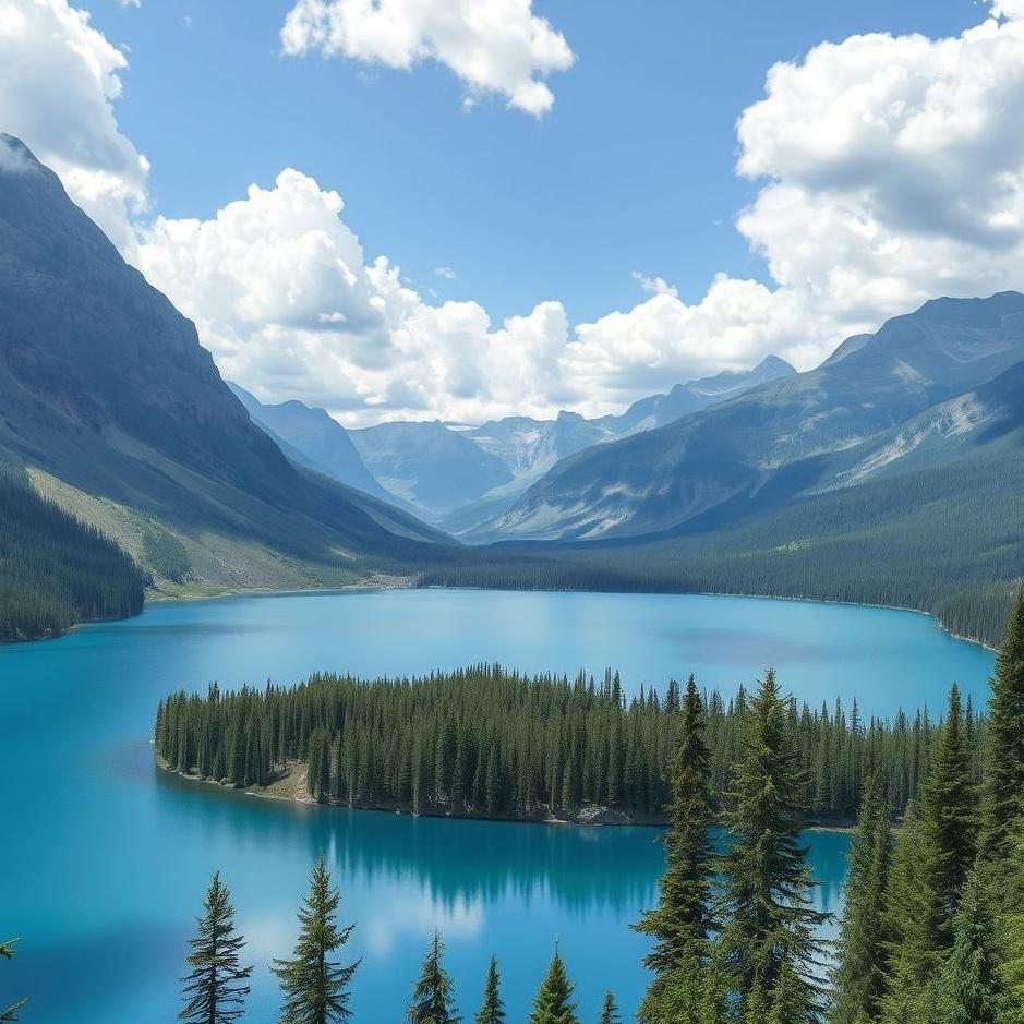 Dream : Blue lake view in a dream