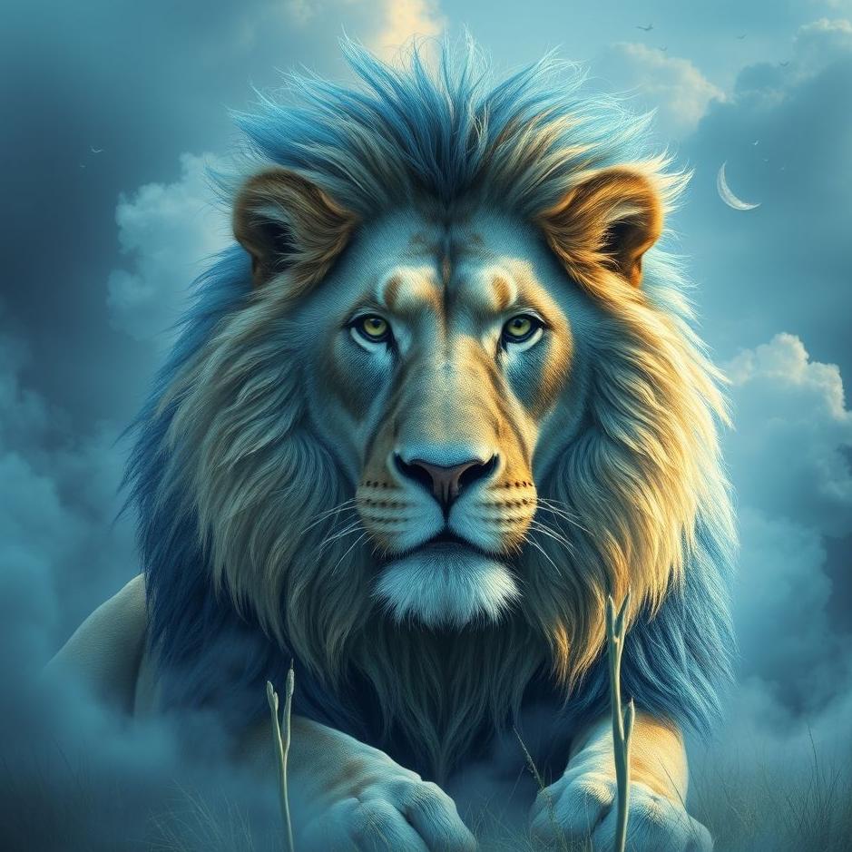 Dream : Blue lion in a dream