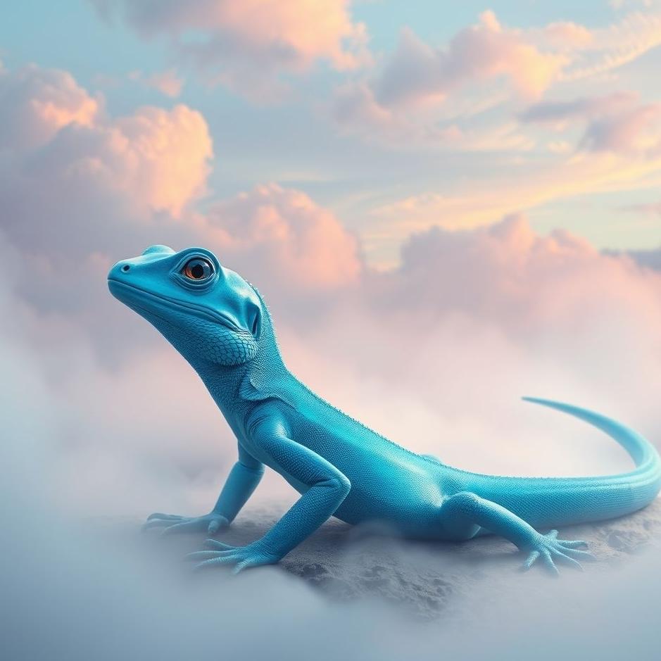 Dream : Blue lizard in a dream
