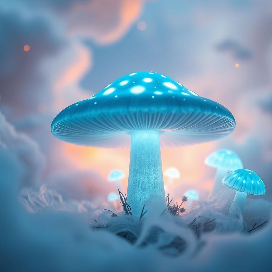 Dream : Blue mushroom in a dream
