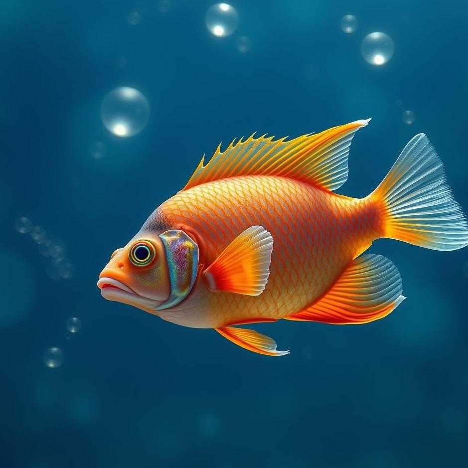 Dream : Blue orange fish in a dream