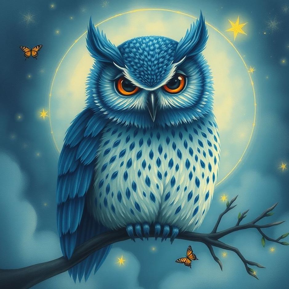 Dream : Blue owl in a dream