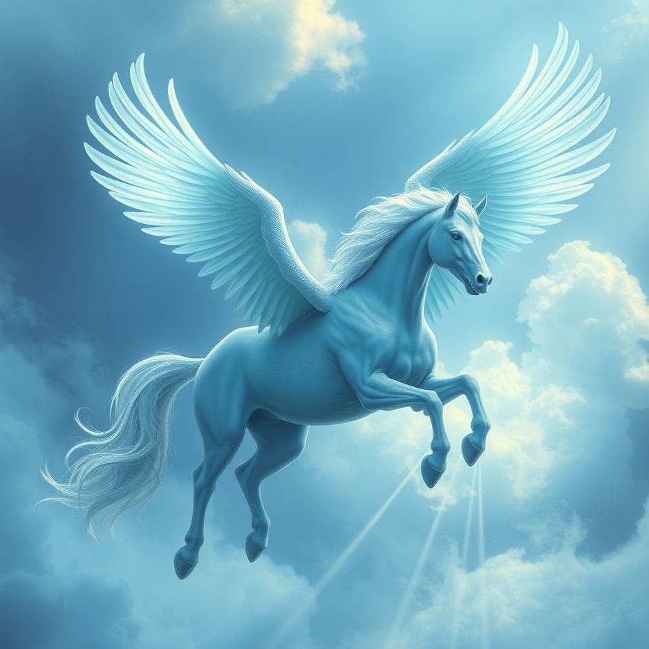 Dream : Blue pegasus in a dream