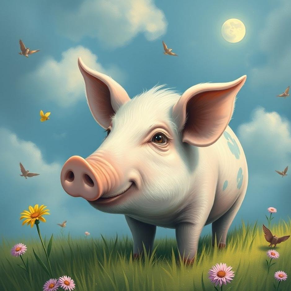 Dream : Blue pig in a dream