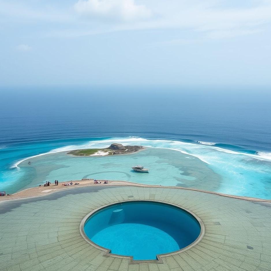 Dream : Blue pool and the sea in a dream