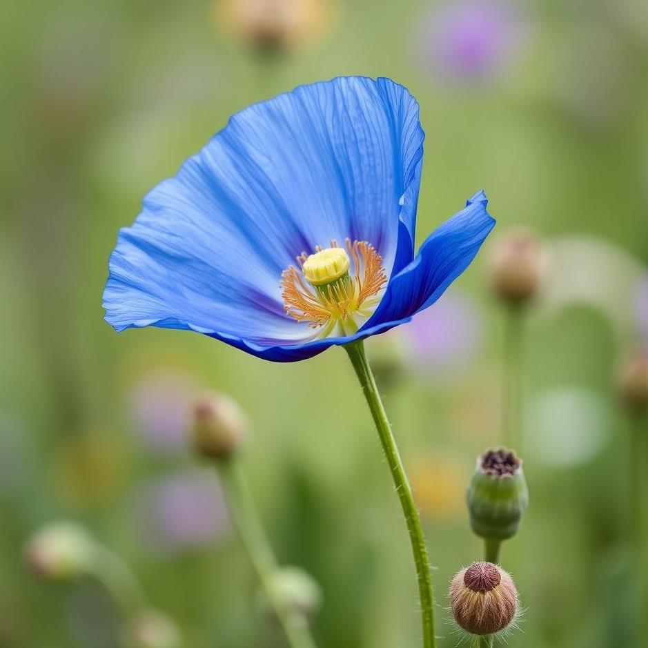 Dream : Blue poppy flower in a dream