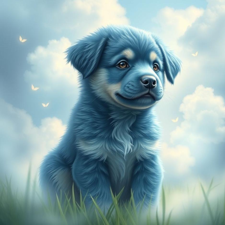 Dream : Blue puppy in a dream