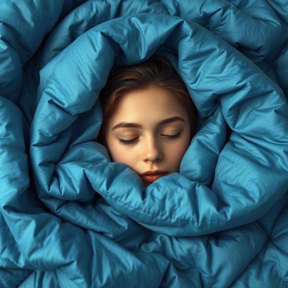 Dream : Blue quilt face in a dream