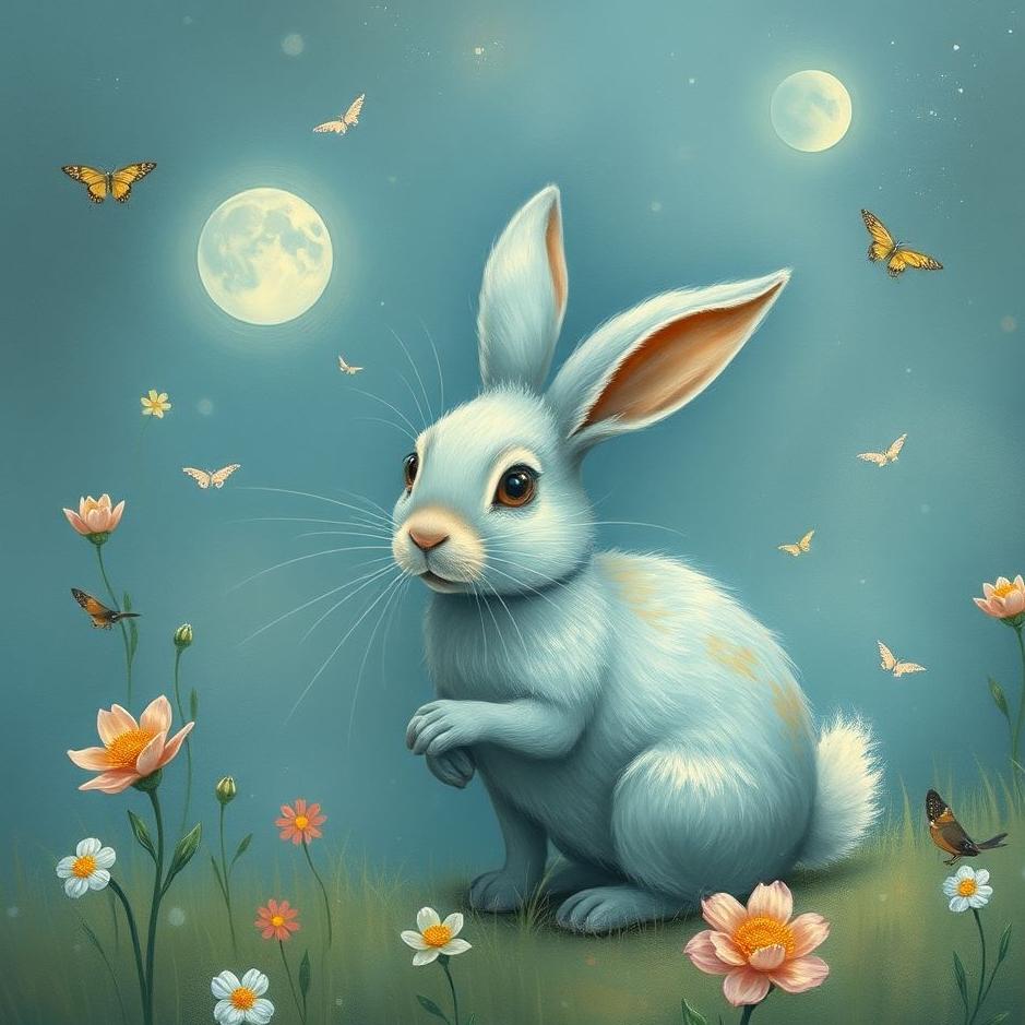 Dream : Blue rabbit in a dream