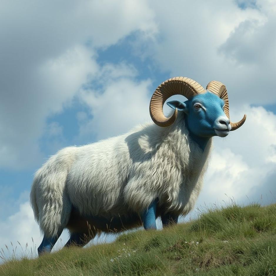 Dream : Blue ram in a dream