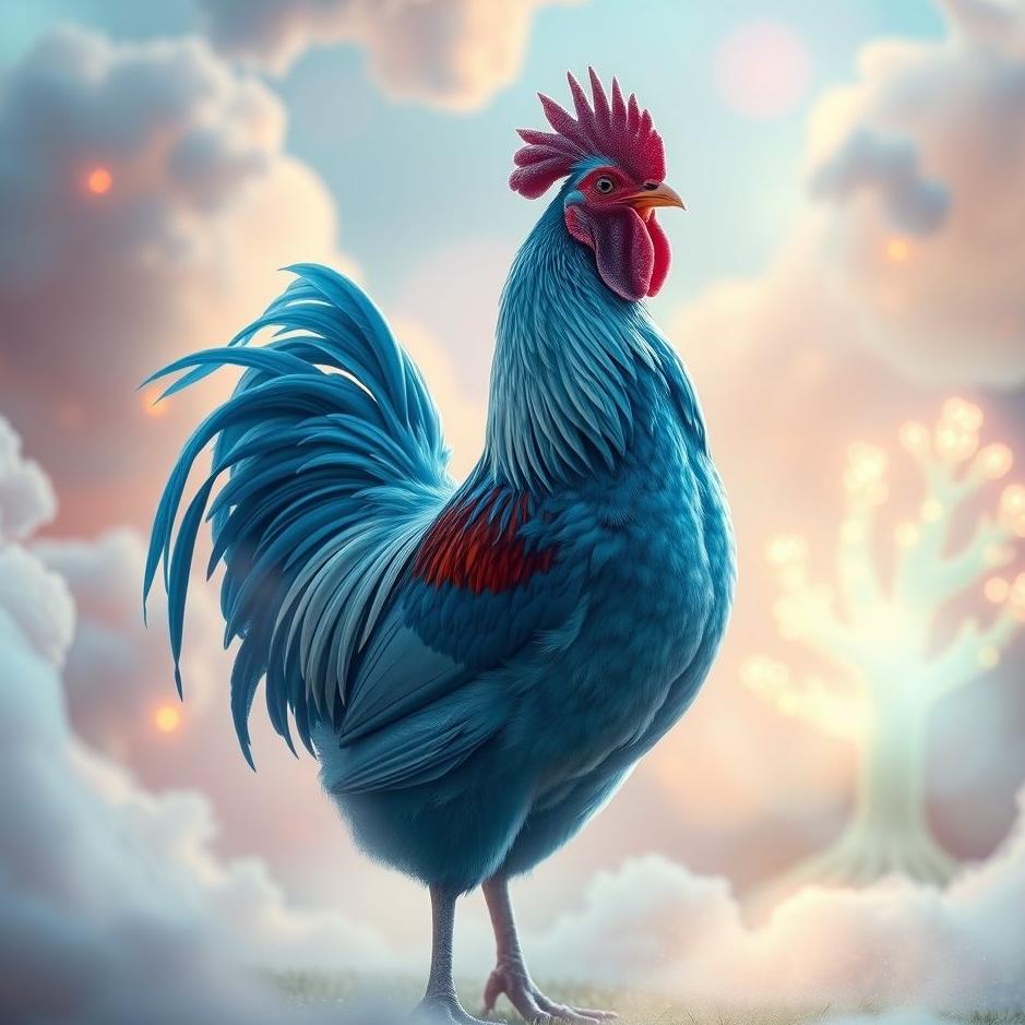 Dream : Blue rooster in a dream